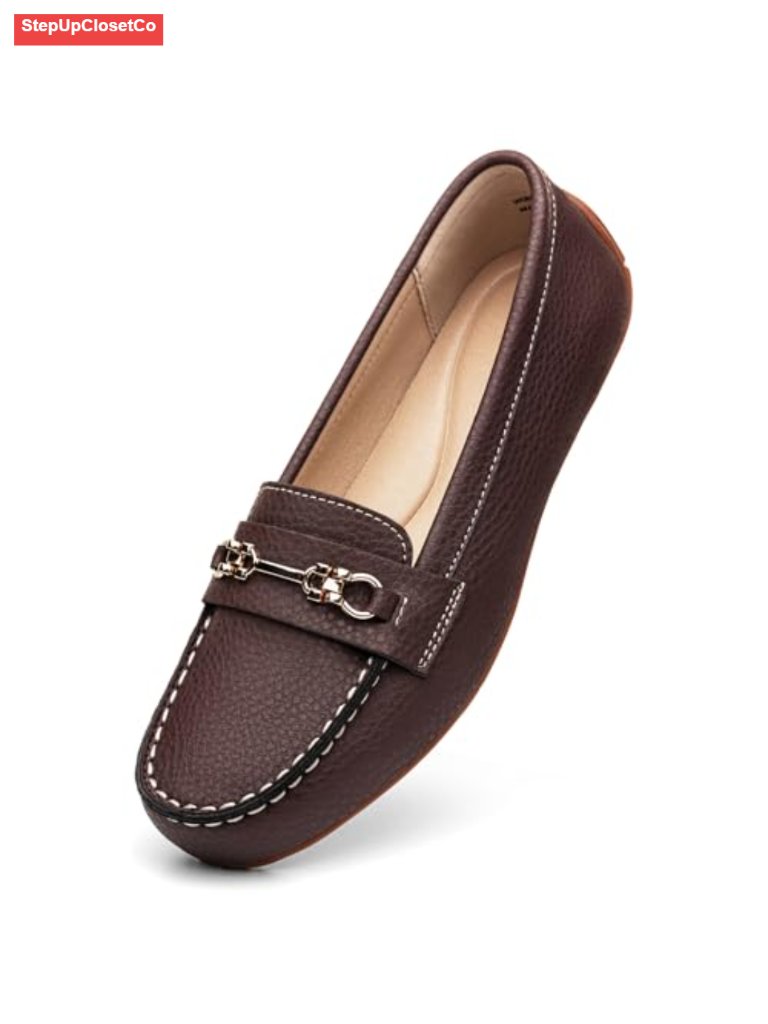 Comfort Leather Loafers Slip On Business Casual Dress Shoes Work Flats Driving